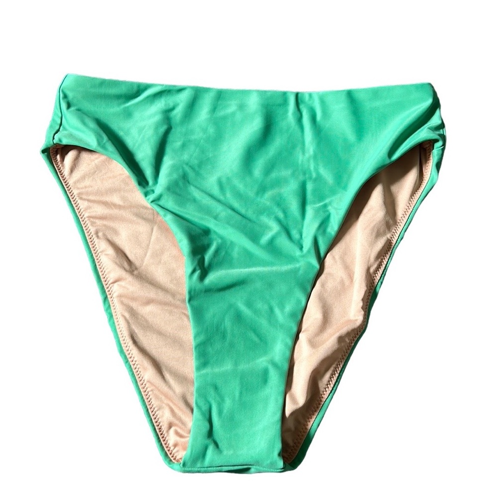 New In Packaging J. Crew Light Green Bella High Leg Bikini Swim Bottoms